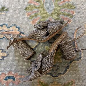 Loeffler Randall Camellia Bow High Heel Sandals in Champagne